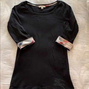 Burberry Brit Black 3/4 Sleeve Shirt